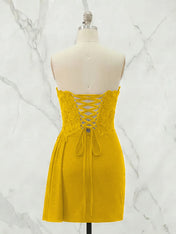 Strapless Sweetheart Draped Mini Homecoming Dress