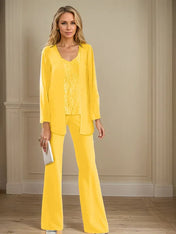 Chiffon Mother of the Bride Pantsuits with Jacket