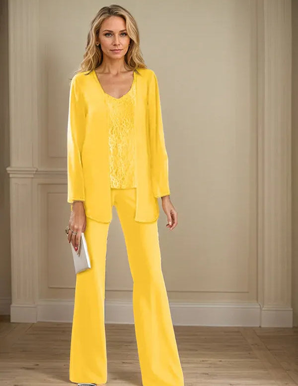 Chiffon Mother of the Bride Pantsuits with Jacket
