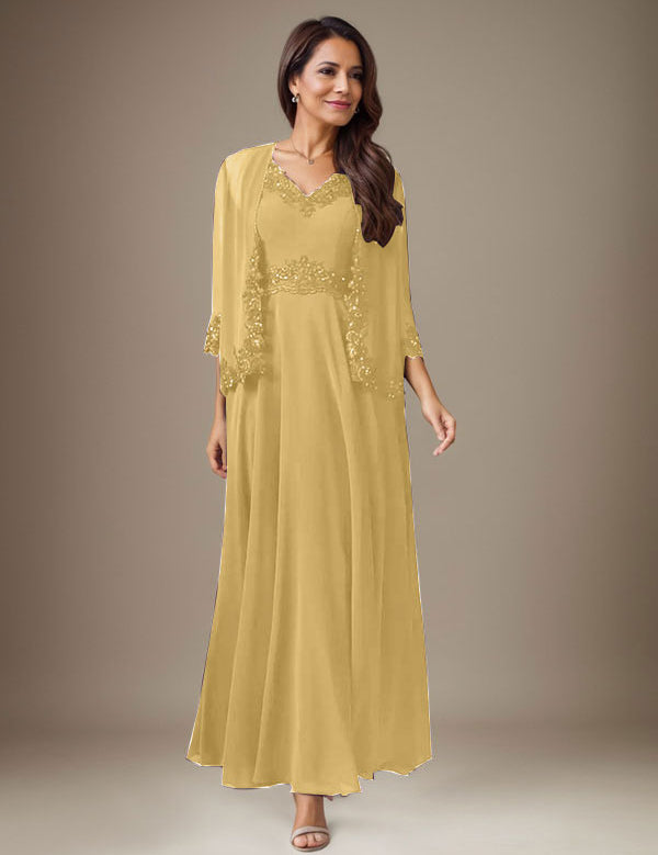 Plum A-Line Sequins Chiffon Dress