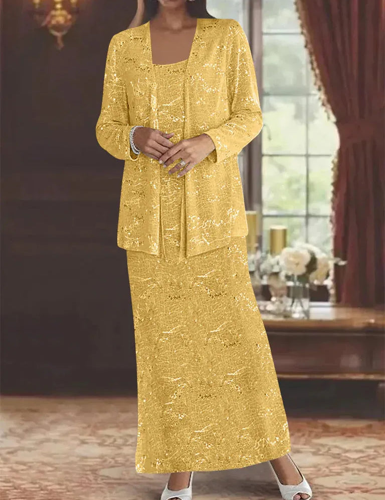 Chiffon Mother of the Bride Dresses with Sequins & Jacket