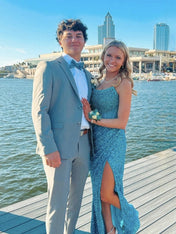 Gorgeous Sparkly Strapless Long Mermaid Prom Dress with Slit