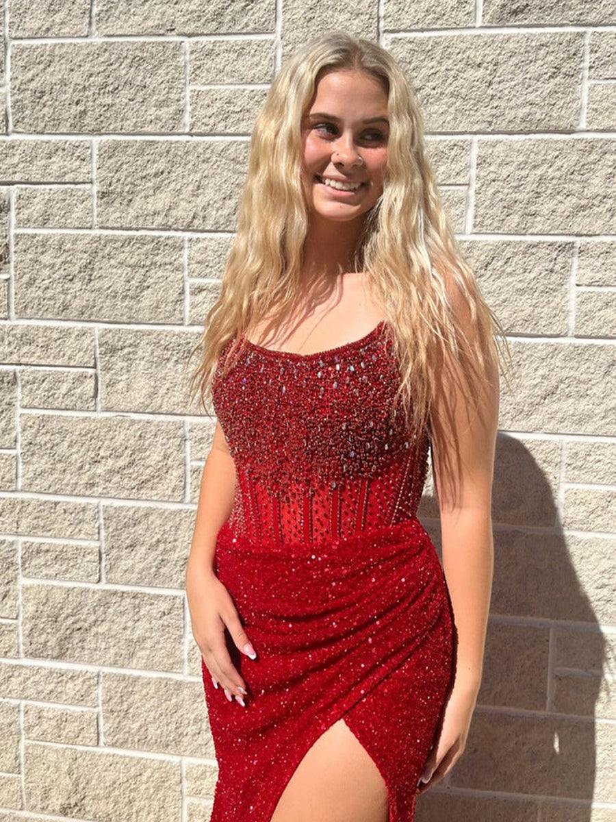 GorgeousSparklyStraplessLongChampagneMermaidPromDressWithSplit_3.jpg