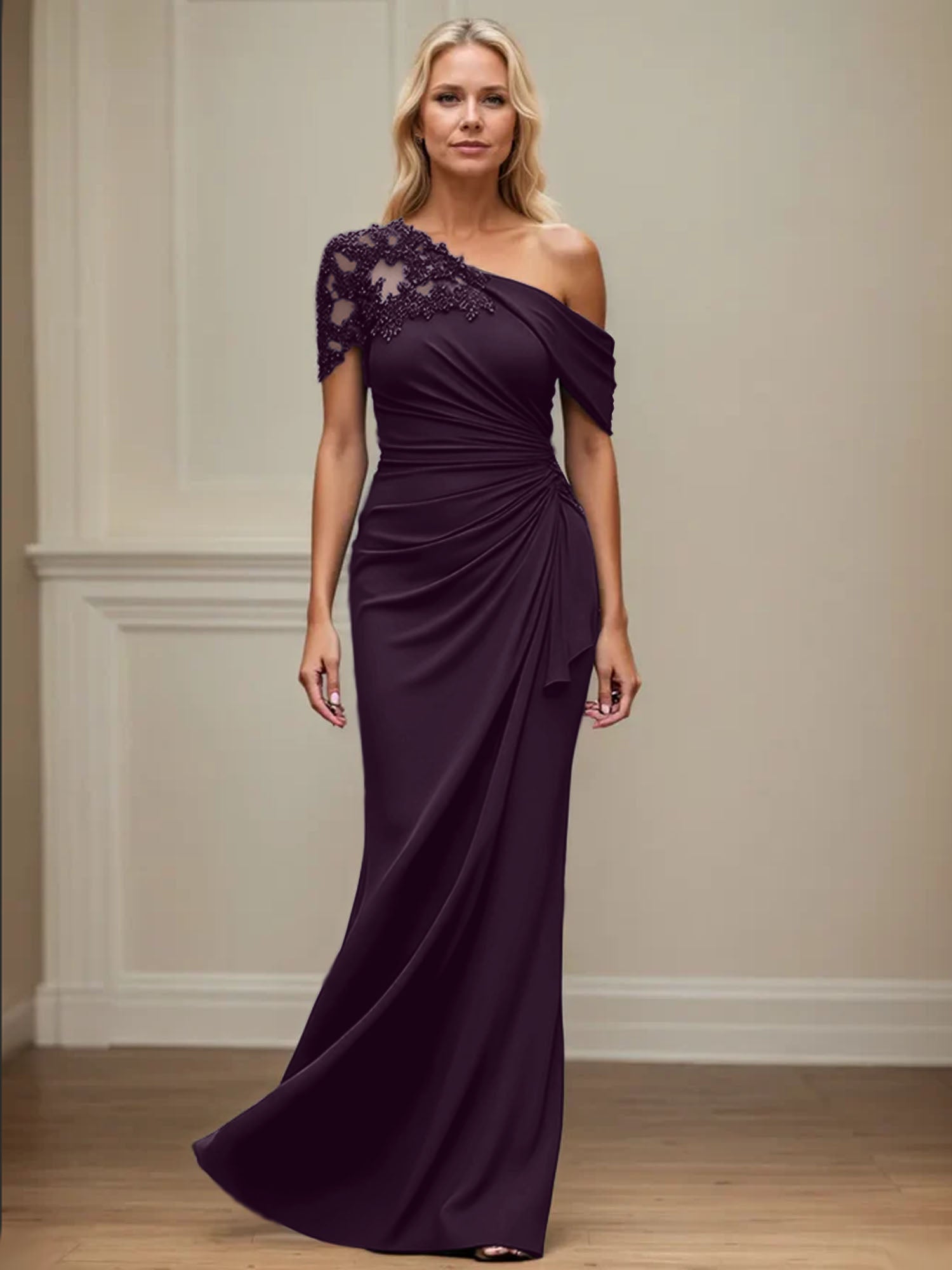 Mermaid Asymmetrical Mother of the Bride Dress with Appliques