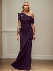 Trumpet/Mermaid Asymmetrical Mother of the Bride Dress with Appliques