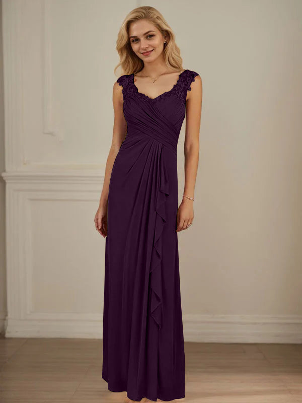 Champagne A-Line Sweetheart Neckline Pleated Mesh Dress