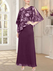 Robe longue en maille pailletée avec corsage asymétrique fantaisie superposé 