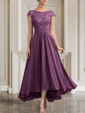 A-line Scoop Floor-Length Lace Chiffon Mother of the Bride Dress With Sequins
