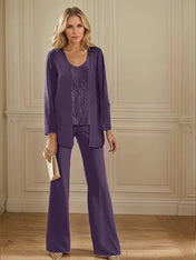Chiffon Mother of the Bride Pantsuits with Jacket