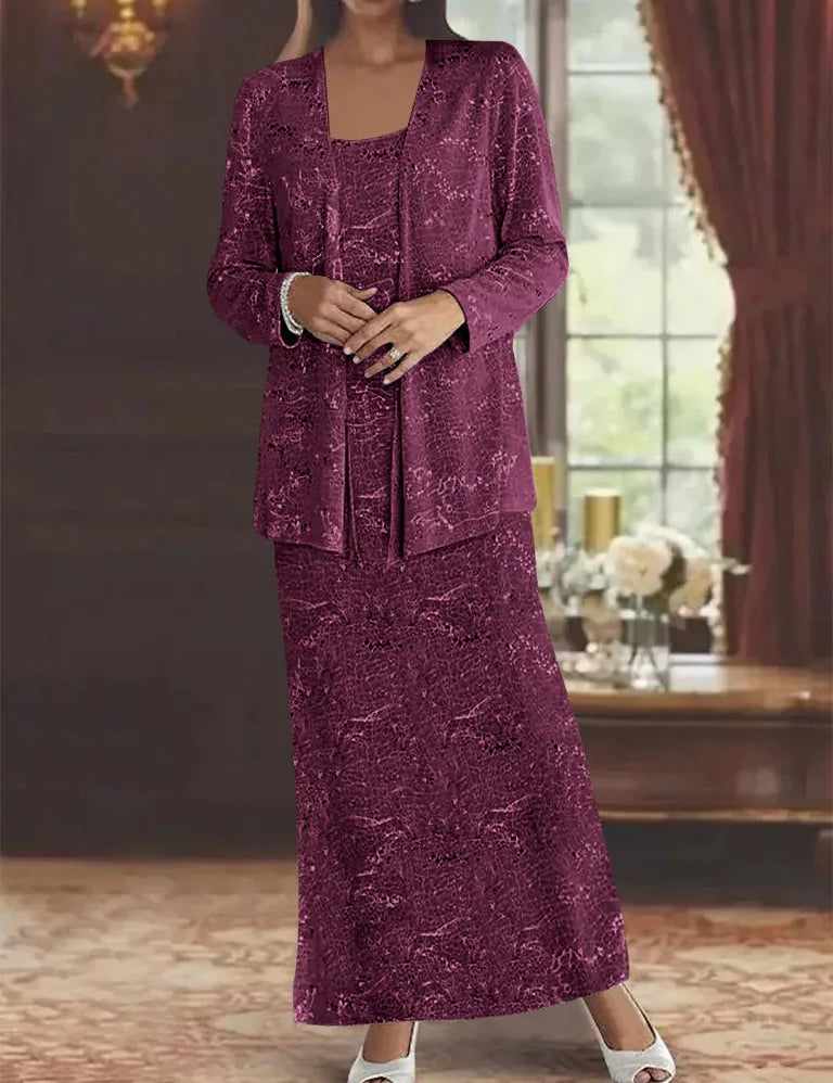 Chiffon Mother of the Bride Dresses with Sequins & Jacket
