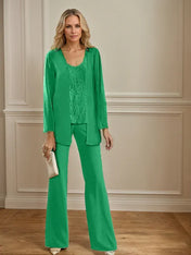 Chiffon Mother of the Bride Pantsuits with Jacket