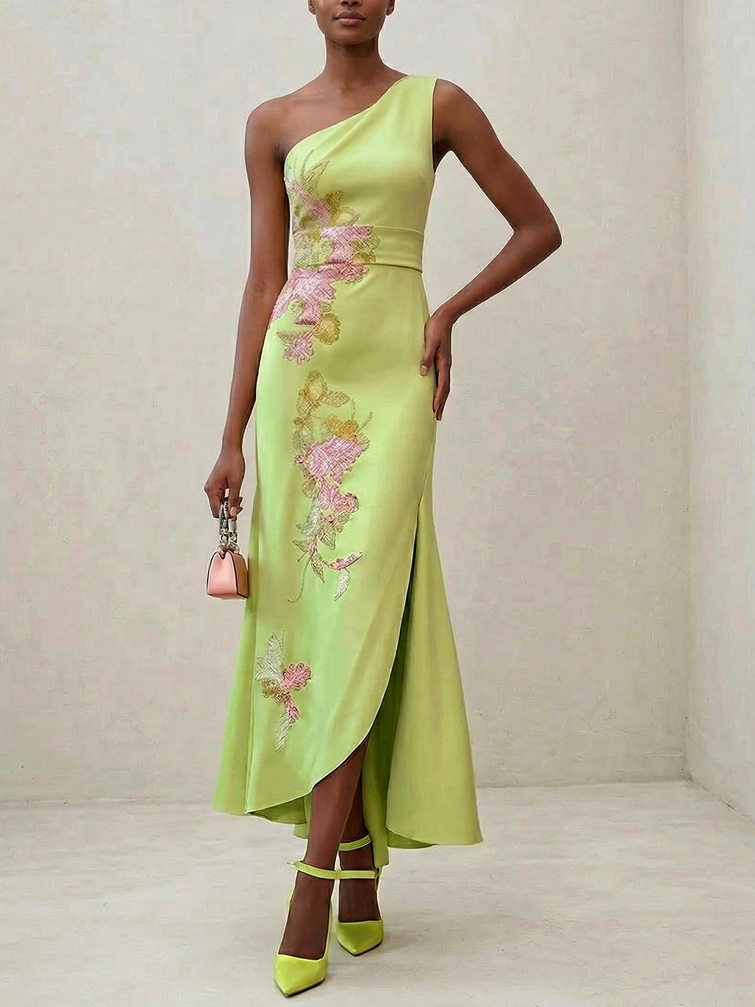 GreenFloralOneShoulderEmbroideredCapSleeveSlitSheathMaxiDress_1.jpg