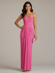 Green Sheath/Column Chiffon Off The Shoulder Sleeveless Floor Length Dresses