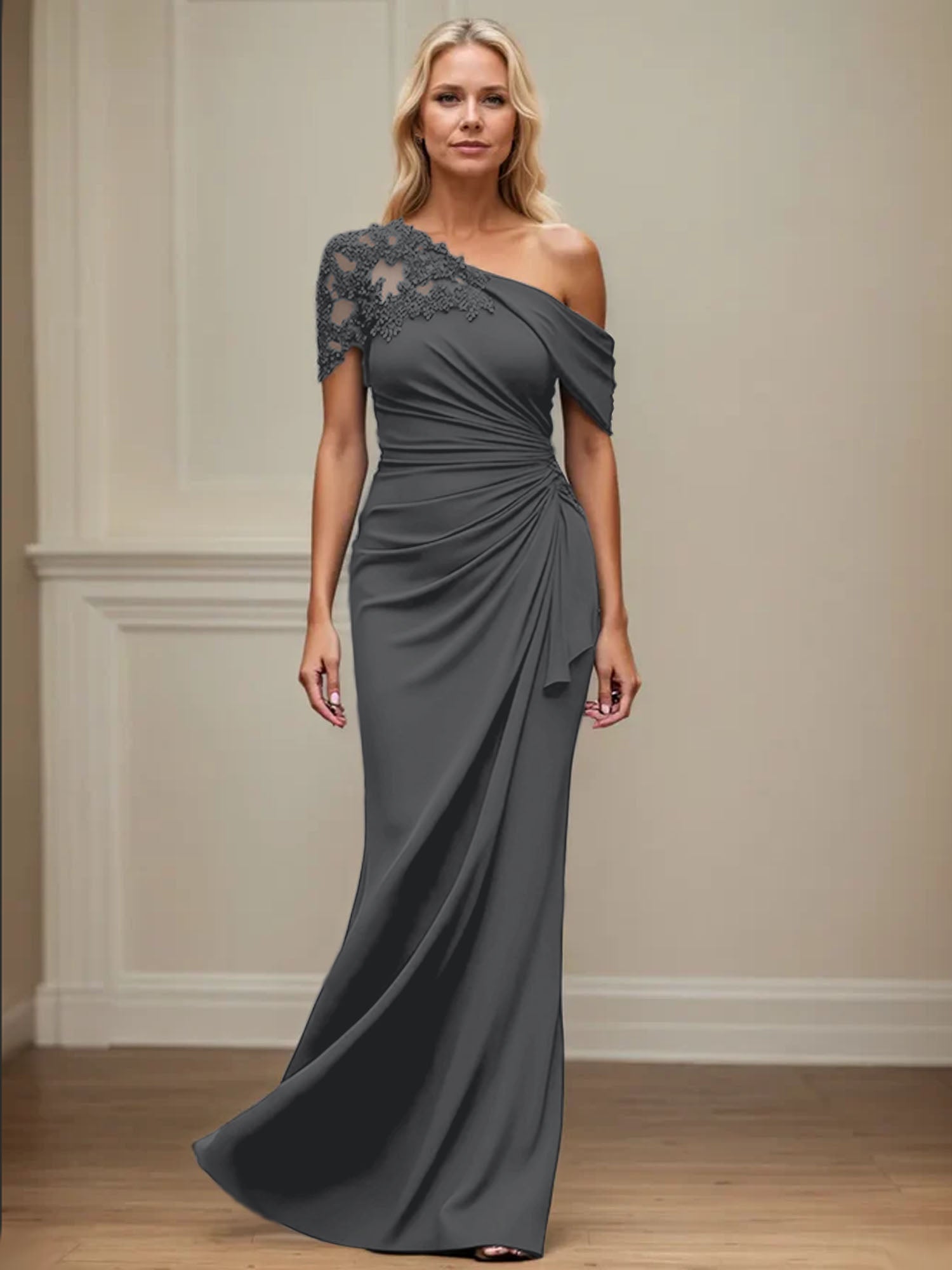 Mermaid Asymmetrical Mother of the Bride Dress with Appliques