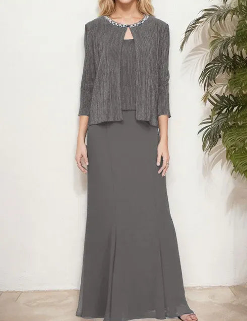 Robe deux pièces métallisée avec veste