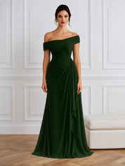 Grey Blue Satin One Shoulder Sheath Formal Dress