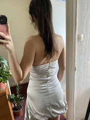 Strapless Satin Short Homecoming Dress