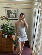 Strapless Satin Short Homecoming Dress