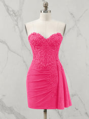 Strapless Sweetheart Draped Mini Homecoming Dress