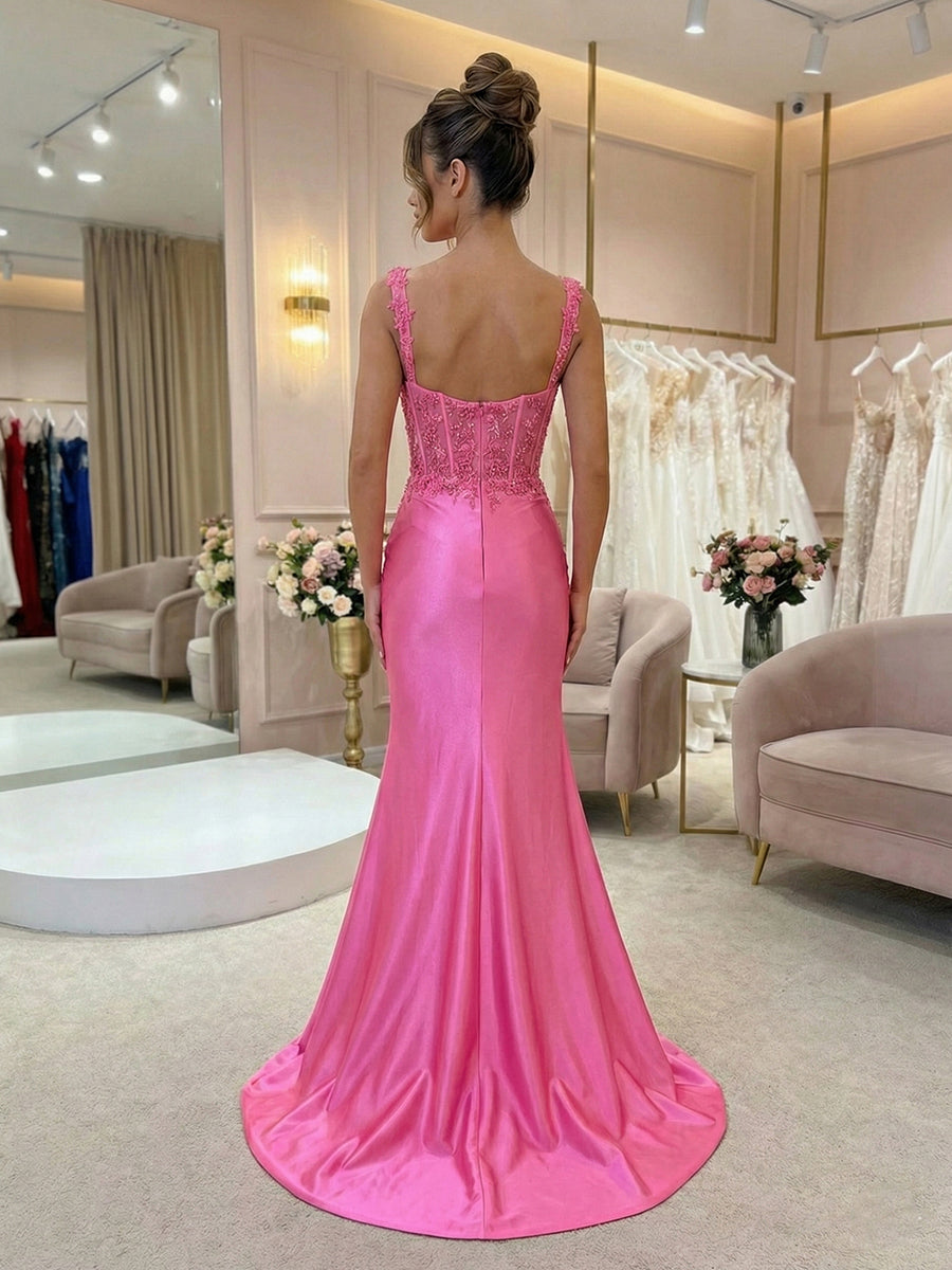 HotPinkFloralLaceSatinCorsetMermaidLongPromDress_1.jpg