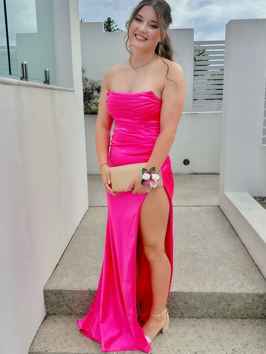 HotPinkStraplessRuchedBodiceSatinPromDresswithHighSlit_2.jpg