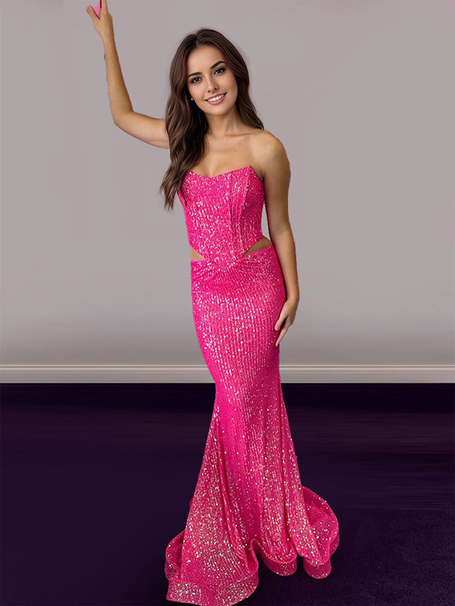 HotPinkStraplessSequinPromDresswithSideCutouts_2.jpg