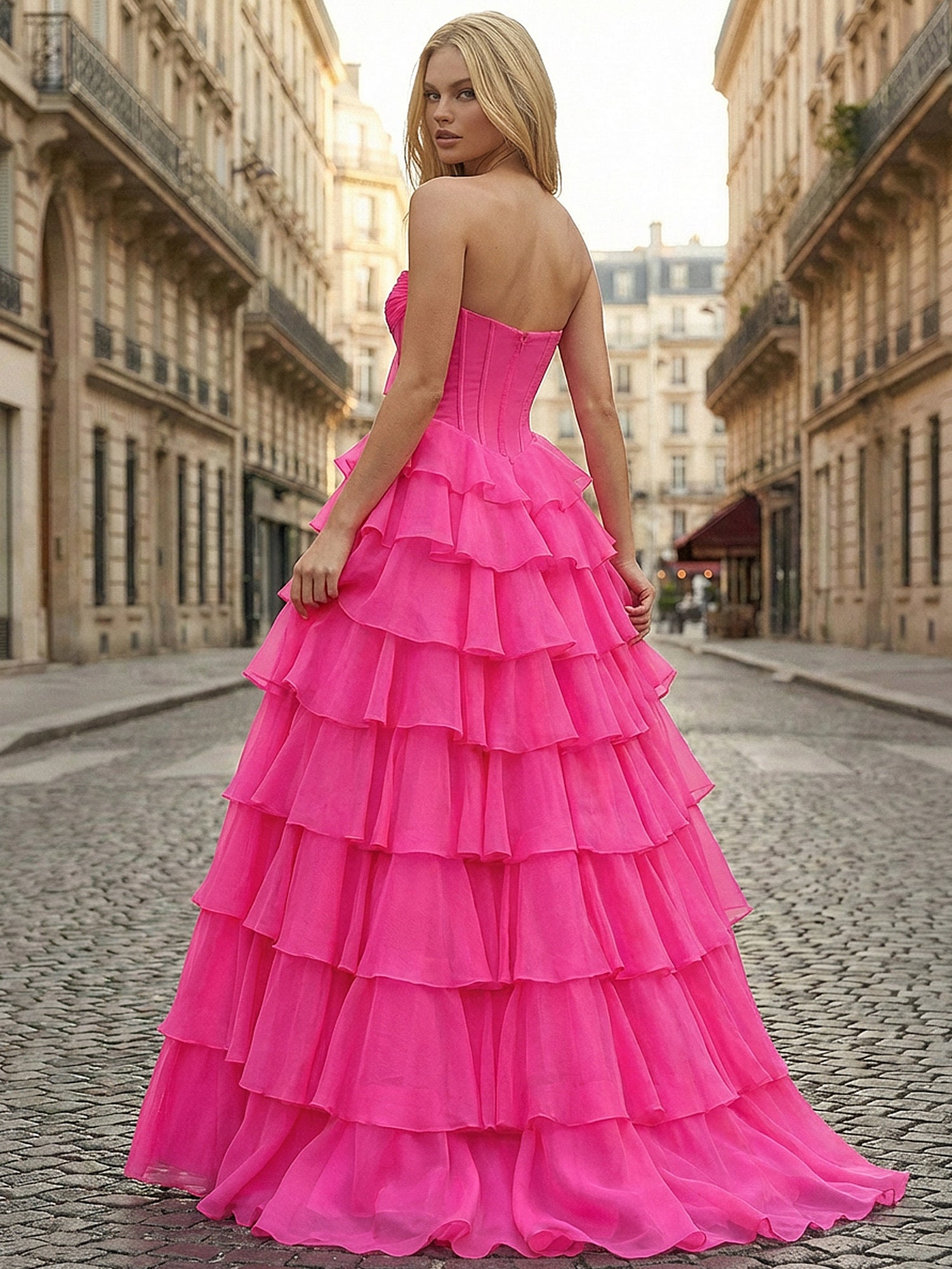 HotPinkStraplessTieredRuffleCorsetPromDresswithSlit_4.jpg