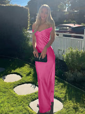 Aqua Mermaid Off The Shoulder Sheath Satin Long Prom Dress