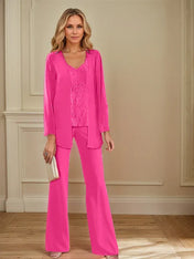 Chiffon Mother of the Bride Pantsuits with Jacket