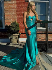 Hot Pink Mermaid Strapless Long Prom Dress with Beads