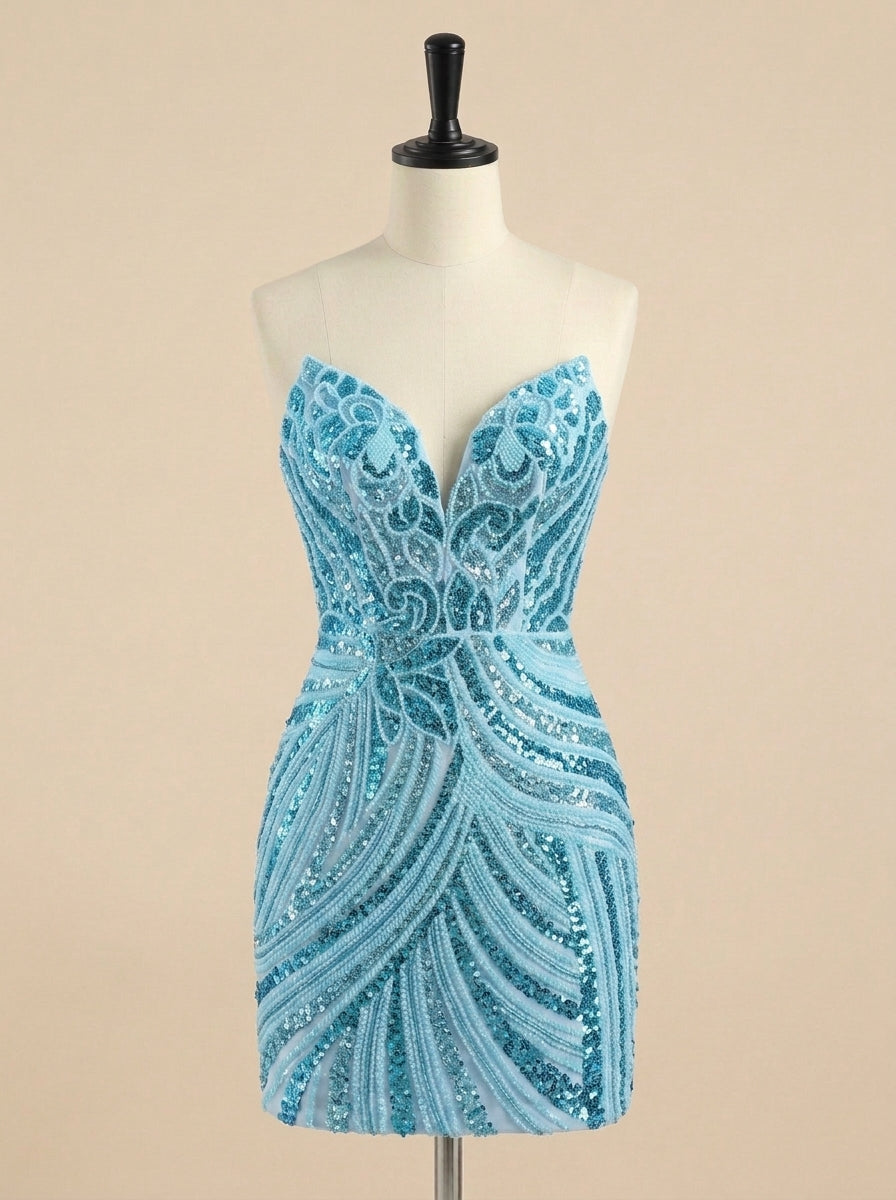 Champagne Gold Art Deco Sequin Short Homecoming Dresses