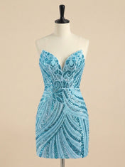 Champagne Gold Art Deco Sequin Short Homecoming Dresses