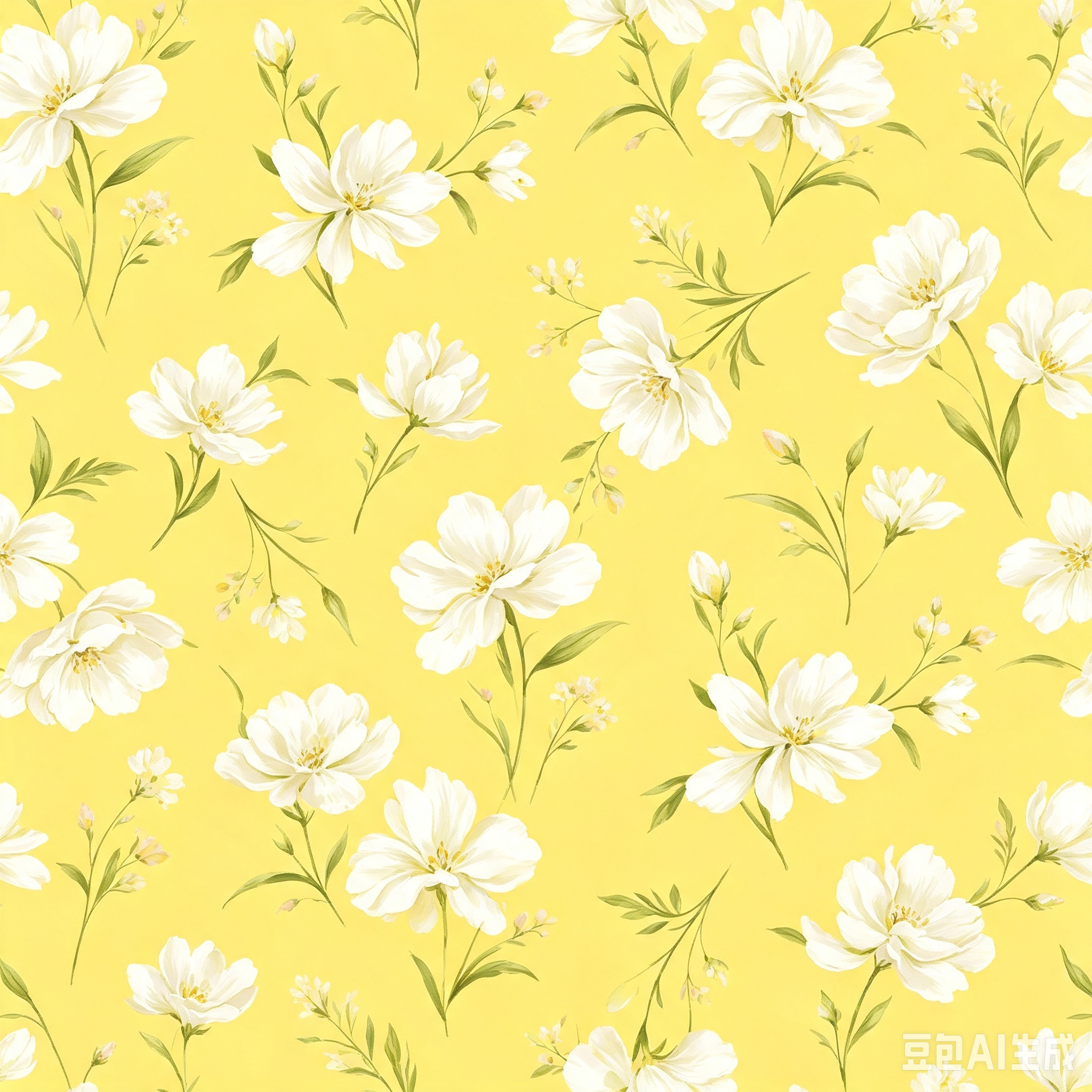 Yellow and White Floral Chiffon Halter Pleated Floor-Length Gown Dress