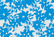 Blue and White Floral Chiffon One-Shoulder Pleated A-Line Floor-Length Gown Dress