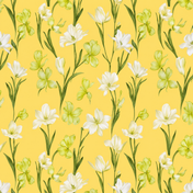 Yellow Floral Chiffon High Halter Neck Sleeveless A-Line Floor-Length Gown Dress