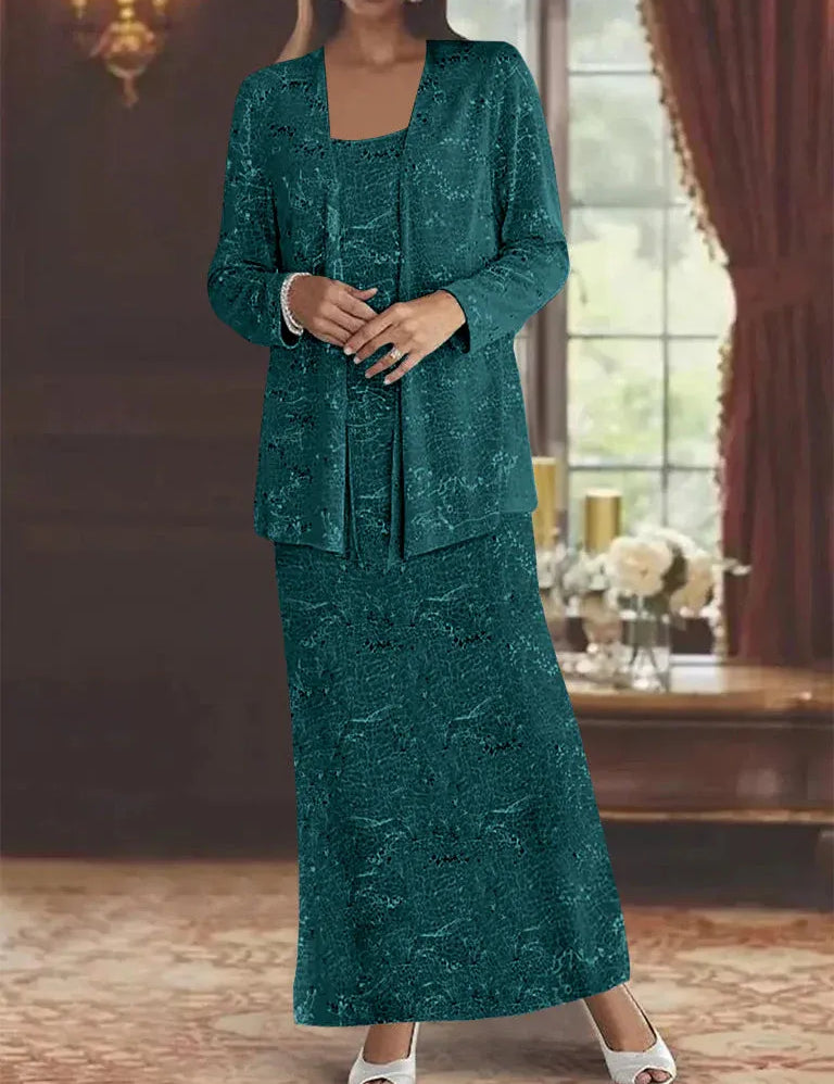 Chiffon Mother of the Bride Dresses with Sequins & Jacket