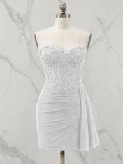 Strapless Sweetheart Draped Mini Homecoming Dress