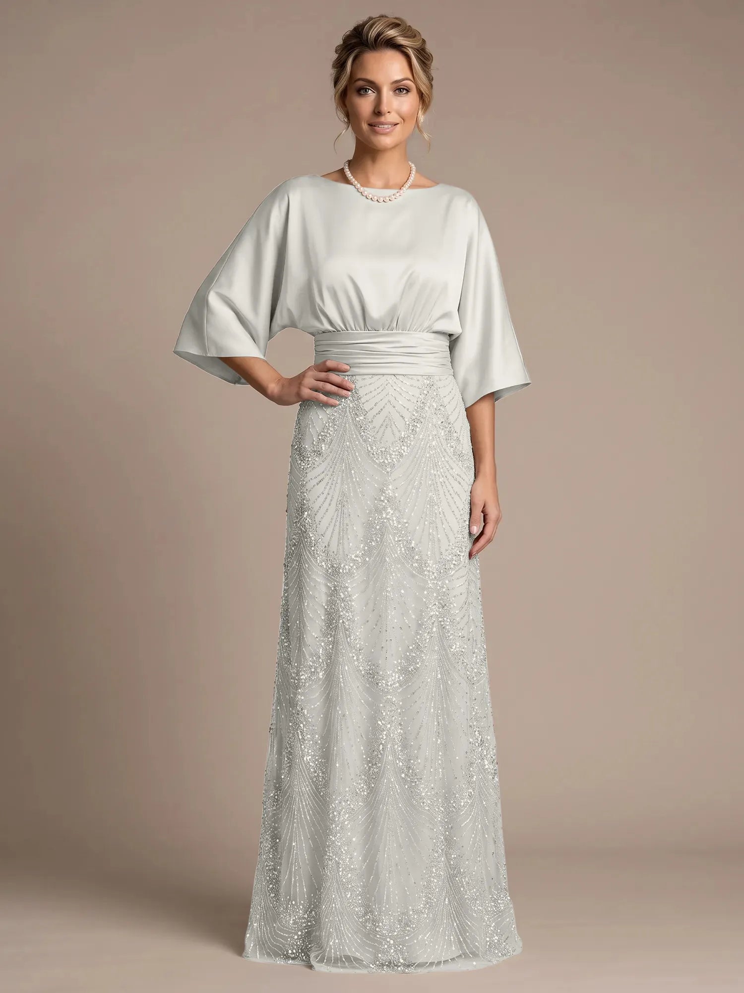 4 Batwing Sleeves Mother of The Bride Dresses