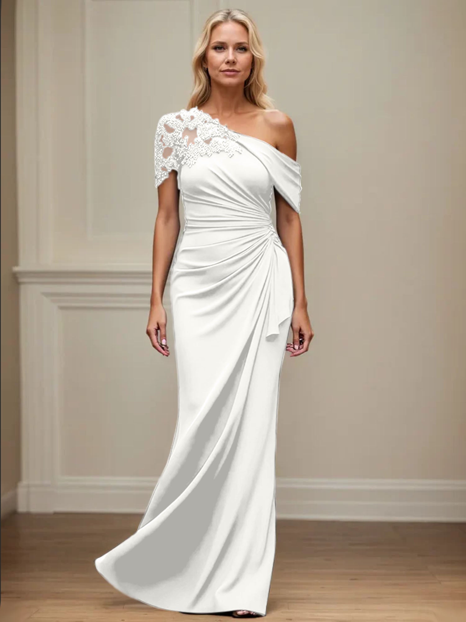Mermaid Asymmetrical Mother of the Bride Dress with Appliques