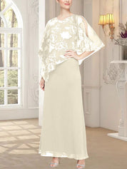 Robe longue en maille pailletée avec corsage asymétrique fantaisie superposé 