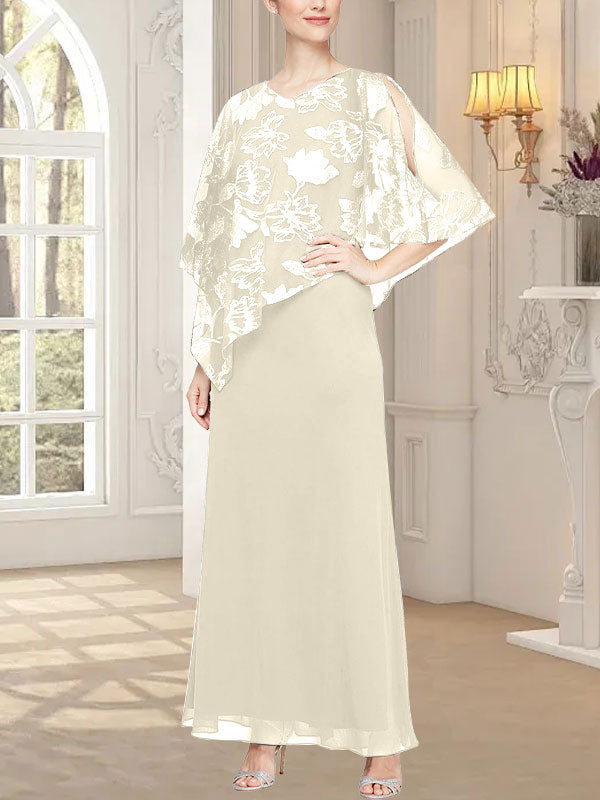 Robe longue en maille pailletée avec corsage asymétrique fantaisie superposé 