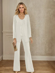 Chiffon Mother of the Bride Pantsuits with Jacket