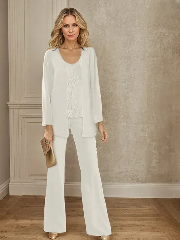 Chiffon Mother of the Bride Pantsuits with Jacket