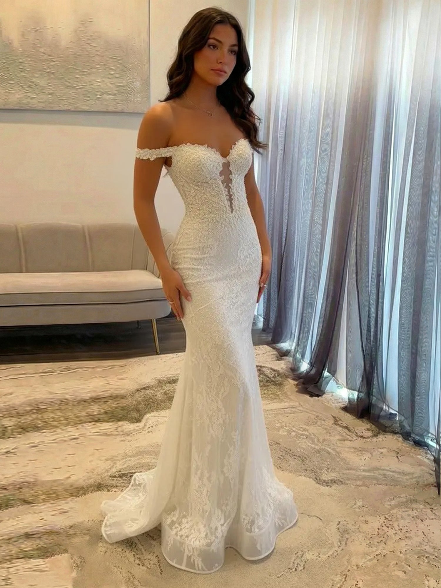 Sparkly Off the Shoulder Mermaid Corset Long Prom Dress