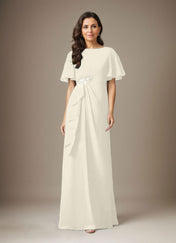 Dark Navy Sheath Beaded Chiffon Dress