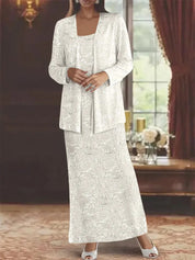 Robes de mère de la mariée en mousseline avec paillettes et veste 