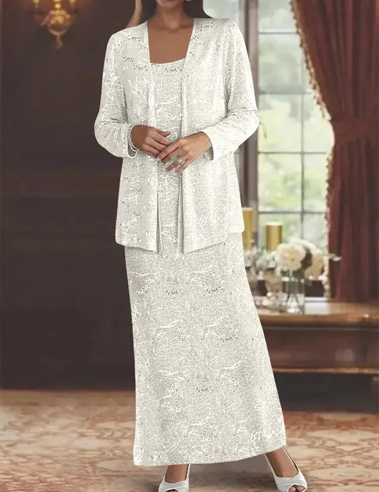 Chiffon Mother of the Bride Dresses with Sequins & Jacket