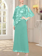 Robe longue en maille pailletée avec corsage asymétrique fantaisie superposé 