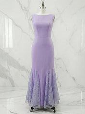 Lace Boat Neck Sleeveless Mermaid Maxi Dress Gown