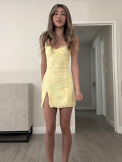 Lace Bodycon Homecoming Dress with Side Slit